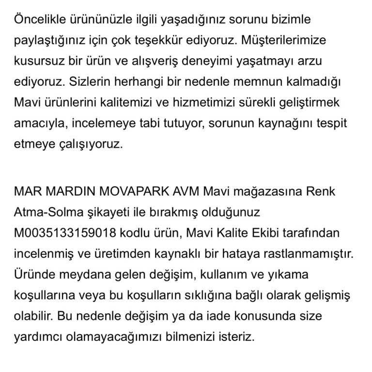 Kısa Sürede Yıpranan Pantolonlar İçin Değişim Reddedildi