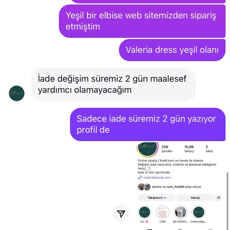 Sipariş Ettiğim Elbise Görseldeki Gibi Gelmedi Değişim Ve İade Sorunu Yaşadım