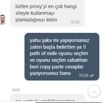 Satın Alınan Proxy Hizmeti Ve Müşteri Desteği Hakkında Memnuniyetsizlik
