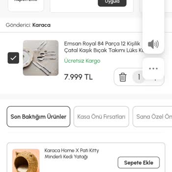 Karaca Mobil Uygulamasında İndirim Kampanyası Sepette Uygulanmıyor