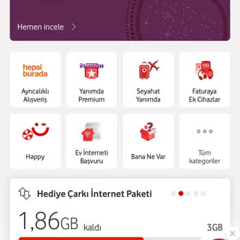 Hediye İnternetin Kendi Paketimden Düşmesi Hakkında Bilgilendirme Talebi