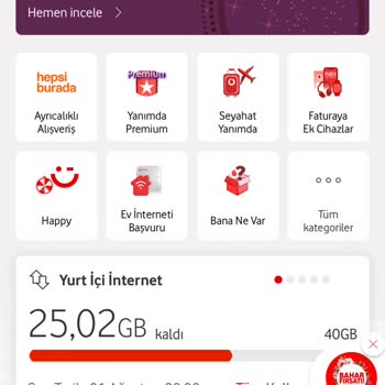 Hediye İnternetin Kendi Paketimden Düşmesi Hakkında Bilgilendirme Talebi