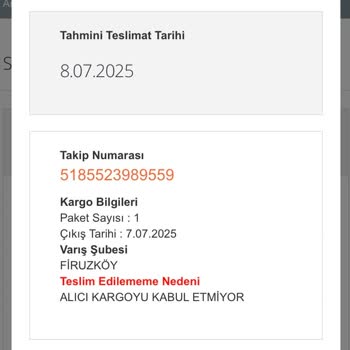 Teslim Edilmeyen Kargo Ve Yetersiz Müşteri Hizmeti