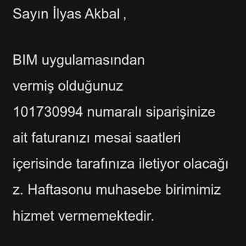 BİM Online Alışverişte Fatura Ve İade Sürecinde Yaşanan İletişim Sorunları