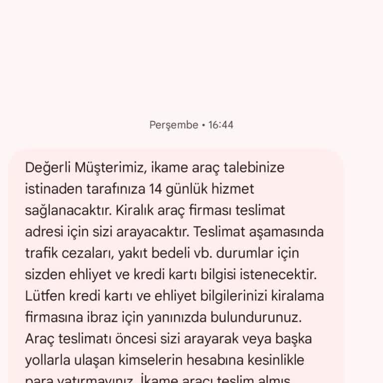 İkame Araç Talebimde Yaşanan Gecikme Ve Mağduriyet