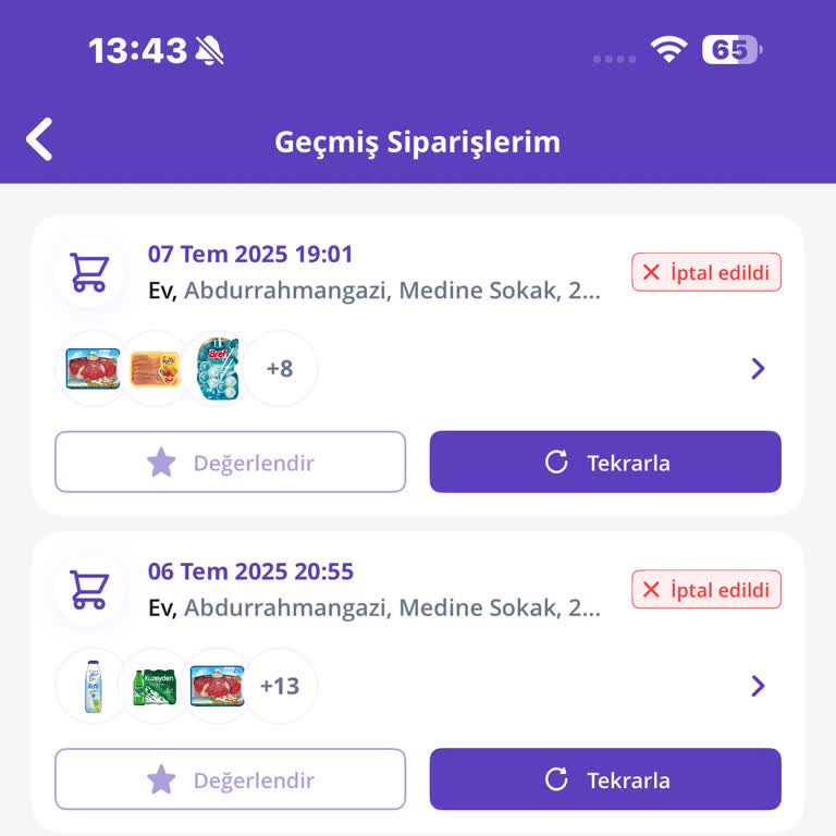 Getir'den İptal Edilen Siparişlerimin İade Ücretleri 7 Gündür Yatmadı