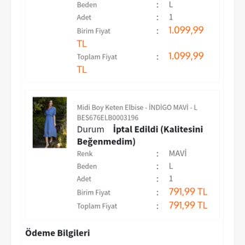 Keten Diye Aldığım Elbiseler Polyester Çıktı İade Ücretinden Kesinti Yapıldı