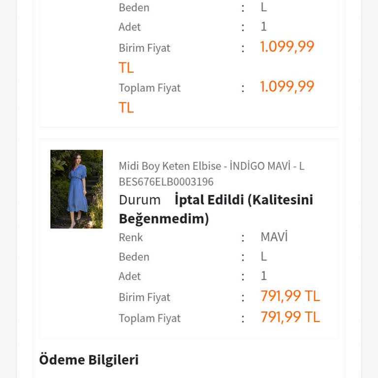 Keten Diye Aldığım Elbiseler Polyester Çıktı İade Ücretinden Kesinti Yapıldı