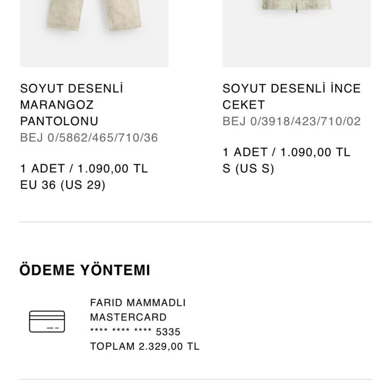 Zara'dan Yüksek Kargo Ücretiyle Siparişim Teslim Edilmedi