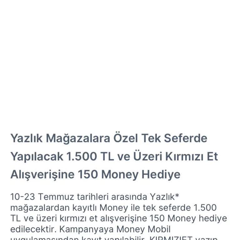 Kampanya Koşulları Sağlanmasına Rağmen Money Puanlarım Yüklenmedi