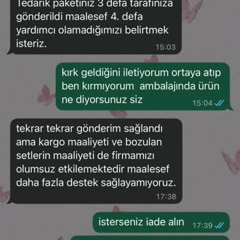 Kırık Ve Eksik Gelen Yemek Takımı İçin Tedarik Sorunu