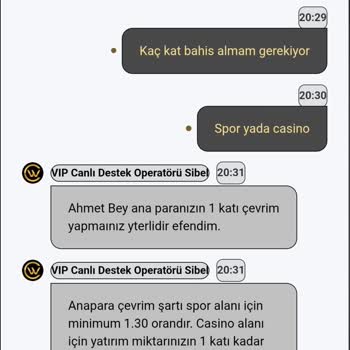 Çevrim Şartları Ve Canlı Destek Bilgisizliği Nedeniyle Para Çekememe Sorunu