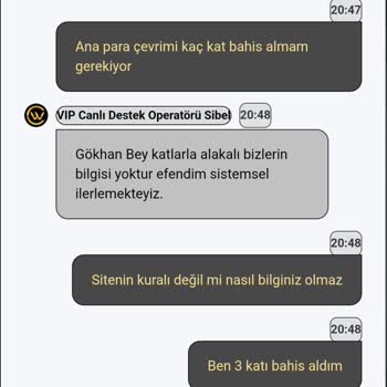 Çevrim Şartları Ve Canlı Destek Bilgisizliği Nedeniyle Para Çekememe Sorunu