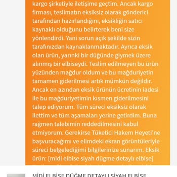 Eksik Ürün Gönderildi Mesajlara Cevap Verilmedi Mağdur Edildim