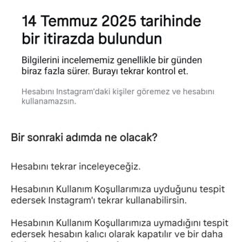 Askıya Alınan Instagram Hesabımın Acilen Açılmasını Talep Ediyorum