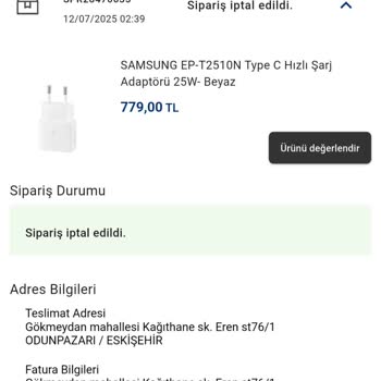 Onaylanan Sipariş İptaline Rağmen Geri Ödeme Yapılmadı