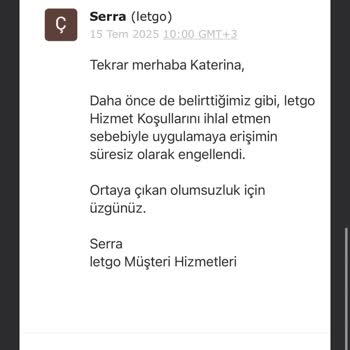 Letgo Hesabım Gerekçesiz Olarak Engellendi Ve Destekten Yanıt Alamıyorum