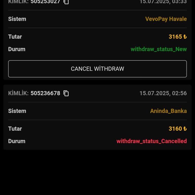 Çekim Talebim İşleme Alınmadı, Ödeme Yapılmıyor