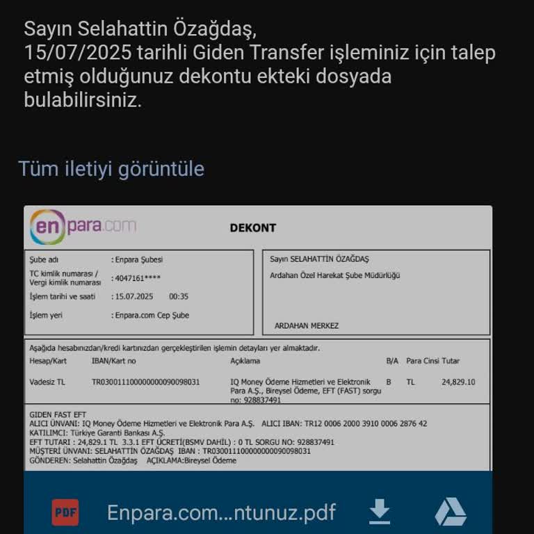 Yanlış Gönderilen Paranın İadesi İçin Yardım Talebi