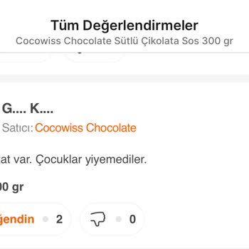 Aldığım Çikolata Sos Yanık Ve Farklı Tatta Geldi, Çözüm Bekliyorum