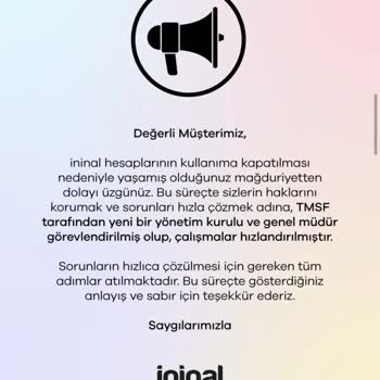 Kapalı İninal Kartıma Yapılan Para İadesi Nedeniyle Mağduriyet