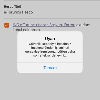 İng Bankası'nda Hesabıma Erişim Engeli Ve Güvenlik Endişesi
