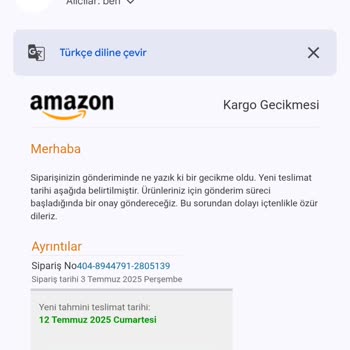 Amazon'dan Sipariş Edilen Ayakkabıların Teslim Edilmemesi Ve Para İadesi Sorunu