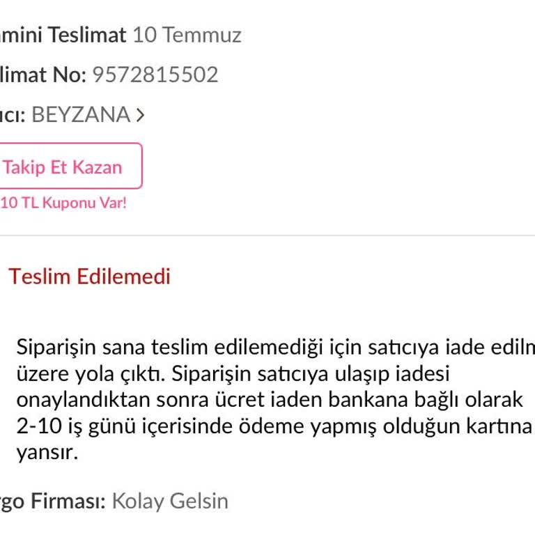 Kargo Şirketinin Hizmet Anlayışı Hayal Kırıklığı Yarattı