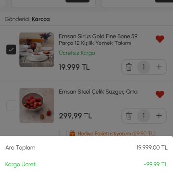 Karaca'dan Yaptığım Alışverişlerde Kargo Ve İndirim Sorunları Çözülmedi