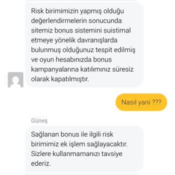 Kazancım Bonus Bahanesiyle Silindi Mağdur Edildim