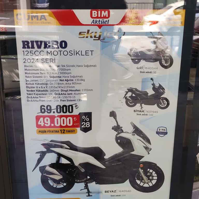 BİM Mağazalarında Skyjet Rivero 125 CC Motosiklet Stok Sorunu