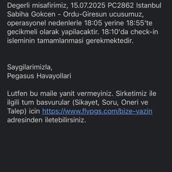 Uçuş Rötarı Ve İlgisiz Personel Nedeniyle Mağduriyet