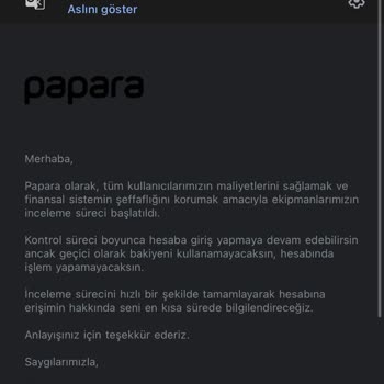 Papara Hesabım Sebepsizce Bloke Edildi Paramı Ne Zaman Kullanacağım Belirsiz