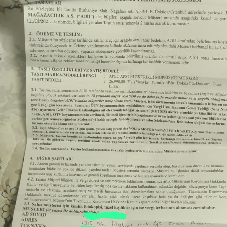 A101'den Alınan Elektrikli Bisiklet Teslim Edilmiyor