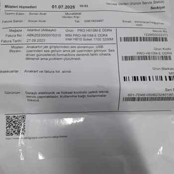 Garanti Kapsamında Anakart Değişimi Talebim Hala Karşılanmadı