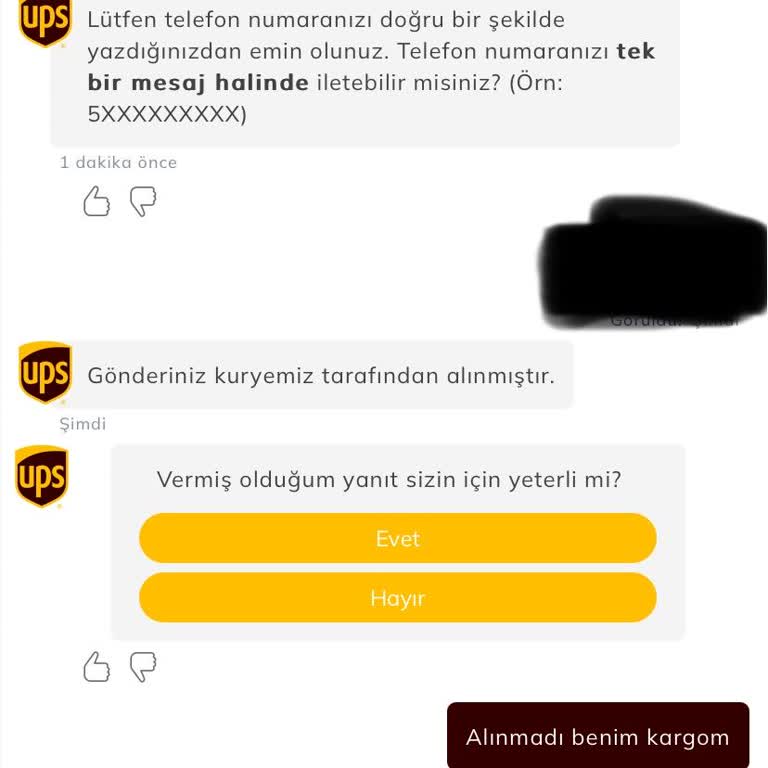 UPS Türkiye Kargomu Teslim Almadı, Sorunum Çözülmüyor