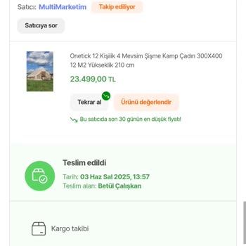 Multimarketim Çadır Alışverişimde Fiyat Düştü, Mağduriyetim Giderilmiyor