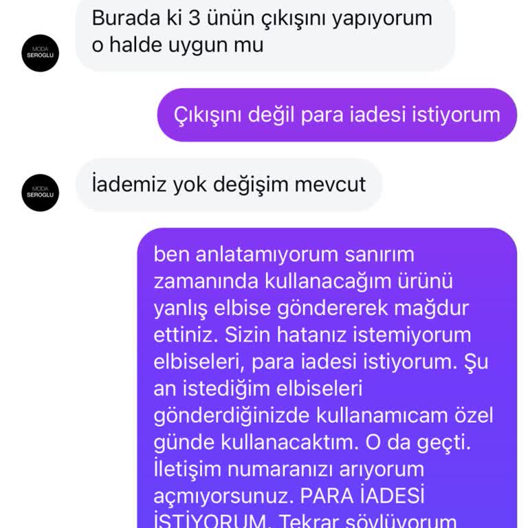 Yanlış Gönderilen Elbiseler, İade Sorunu Ve İletişimsizlik