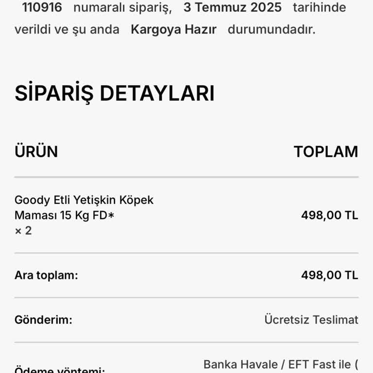 Siparişim Gönderilmedi, Hayvanlarım Mağdur Edildi!