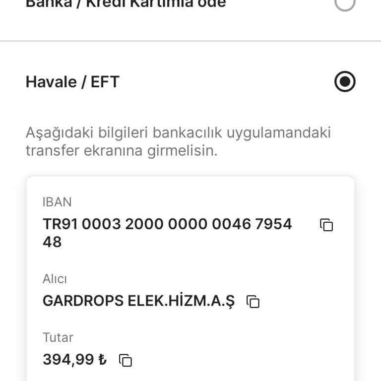 Gardrops'ta Havale İle Yapılan Ödeme Sonrası Sipariş Kodunun Gönderilmemesi Ve Para İadesi Sorunu