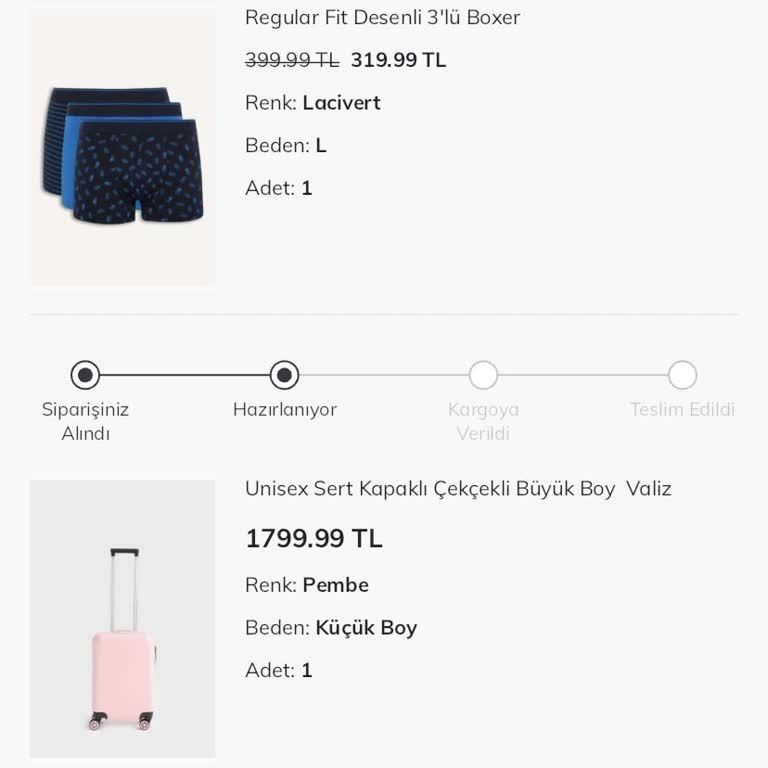 Sipariş İptal Seçeneği Uygulamada Bulunmuyor