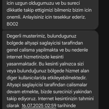 İnternet Arızasında Yetersiz Müşteri Hizmetleri Ve Geciken Çözüm