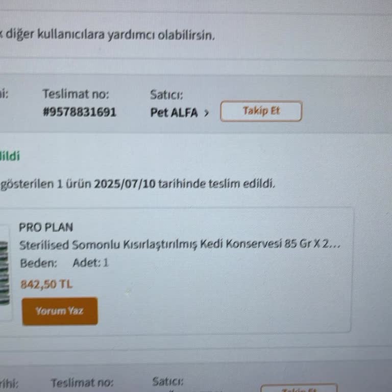 Eksik Gönderilen Mama Ve Trendyol Müşteri Hizmetlerinden Çözüm Alamama