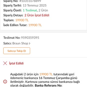 Kampanyalı Siparişim Keyfi Olarak İptal Edildi, Mağdur Edildim
