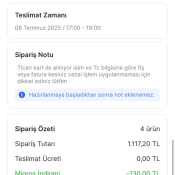 Migros Sanal Markette Ticari Fatura Taleplerim Sürekli Göz Ardı Ediliyor