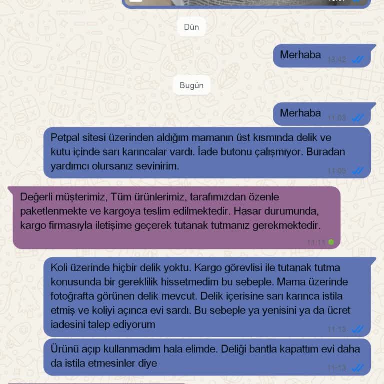 Kedi Mamasında Delik Ve Karınca Sorunu Markadan Destek Alamıyorum