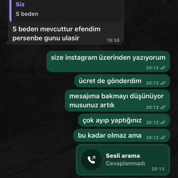 Sipariş Verdiğim Butikten Hiçbir Şekilde Dönüş Alamadım