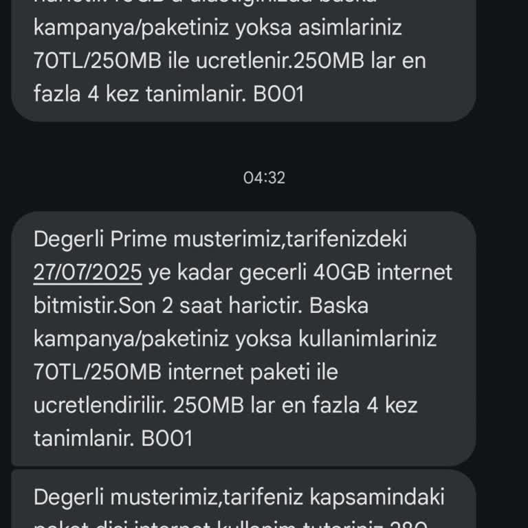 Kullanmadığım İnternet Bir Gecede Bitti Paketim Ve Param Gitti