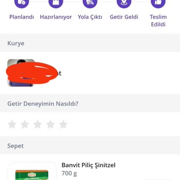 Getir Alışverişimin Tarihi Yanlış Görünüyor Puanım Yüklenmedi