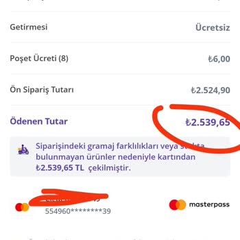 Getir Alışverişimin Tarihi Yanlış Görünüyor Puanım Yüklenmedi